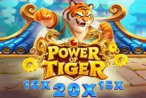 Miniatura de Power of Tiger con un tigre sobre fondo rojo y dorado.