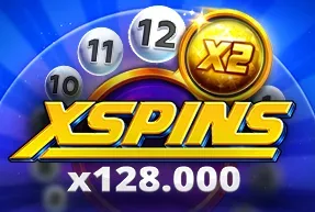 Miniatura de la tragamonedas XSpins con rodillos y multiplicadores de colores.