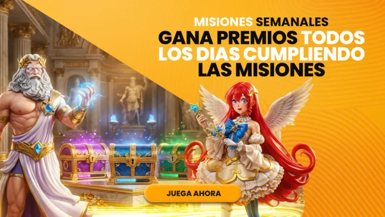 Pieza promocional de las misiones semanales de Juegalo con el gato Mi$hi.