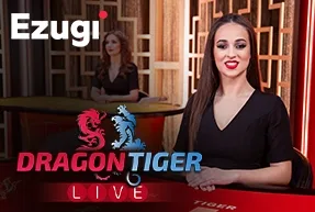 Miniatura de la mesa en vivo Dragon Tiger con un dragón y un tigre enfrentados.